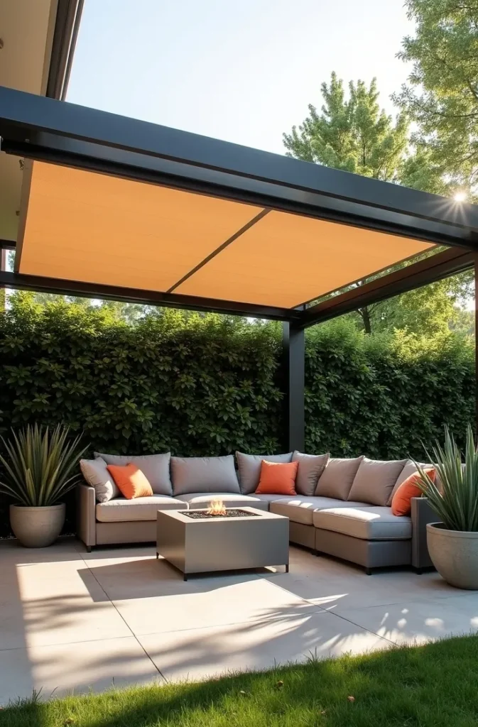Use a Pergola With a Retractable Canopy to Control Sun and Rain Without a Permanent Roof