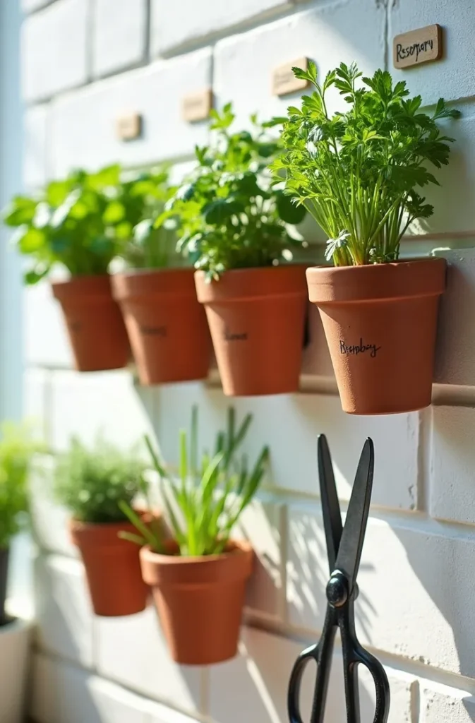 Use a Vertical Herb Garden in the Kitchen or on a Balcony for Function and Freshness