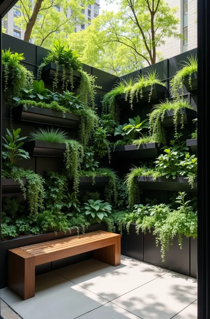 Vertical Garden Walls That Double as Living Privacy Screens