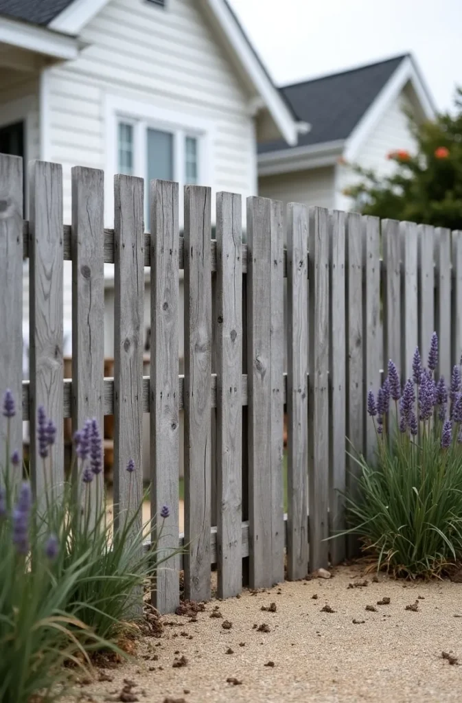 Weathered Gray Pallet Fence for a Coastal or Beachside Yard