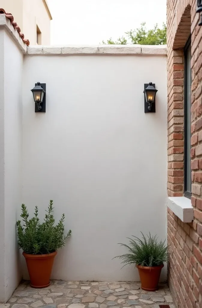 Whitewashed Brick Walls That Brighten Small Courtyard Spaces