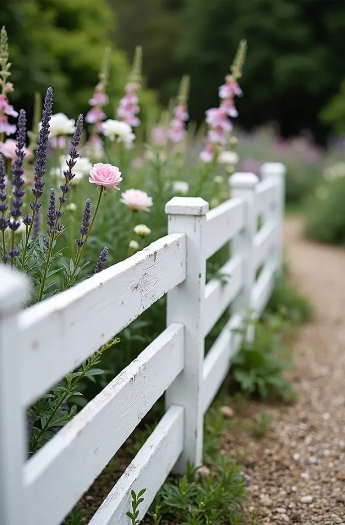 Whitewashed Pallet Fence for Cottage Garden Borders
