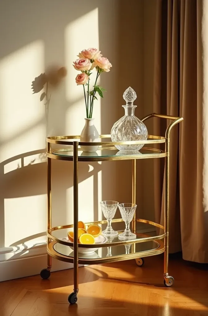 The Corner Bar Cart That Makes an Unused Space Feel Like a Destination