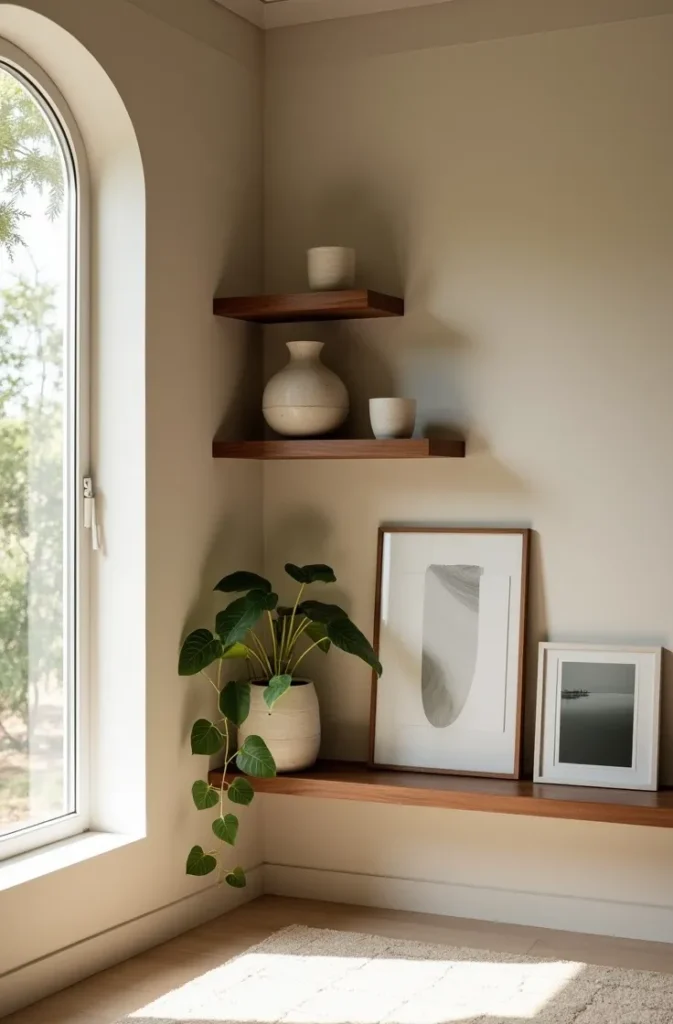 The Floating Shelf Corner That Adds Storage Without Adding Furniture