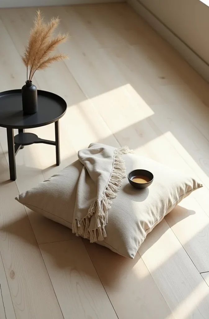 The Floor-Seating Corner for the Most Minimalist Small Bedrooms