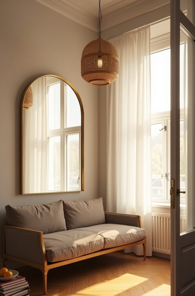 The Mirror Placement Trick That Doubles the Light in a Small Modern Living Room
