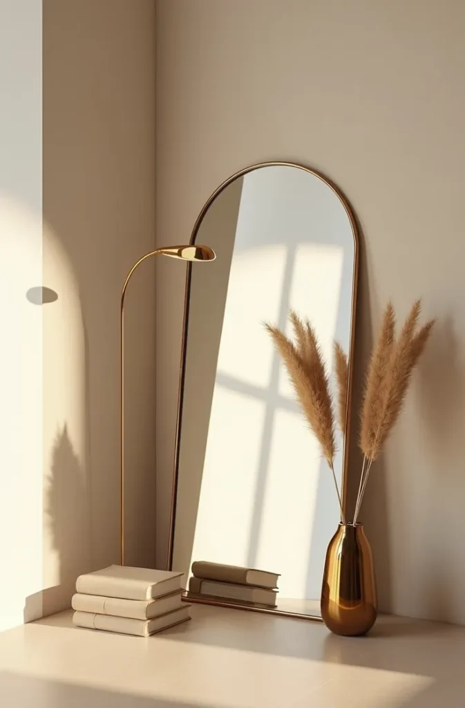 The Oversized Mirror Corner That Makes a Small Living Room Feel Twice as Deep