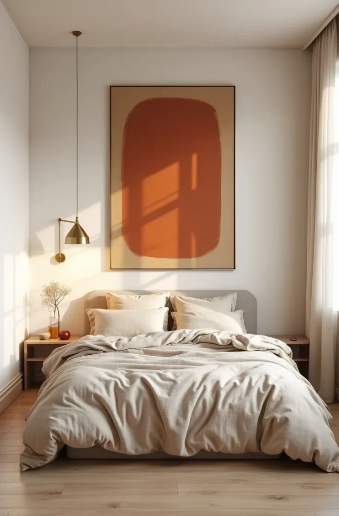 The Oversized Single Art Piece That Makes a Small Bedroom Feel Curated, Not Cramped