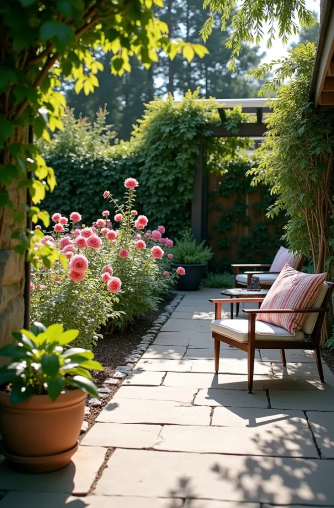 The Rose Garden Layout That Works Around an Existing Patio
