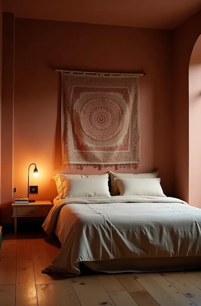 The Vintage Textile Hung as Art That Gives a Bedroom Instant Character
