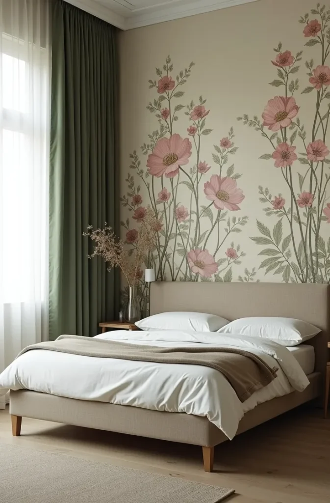 Why a Bold Wallpapered Headboard Wall Beats Any Framed Art Above the Bed